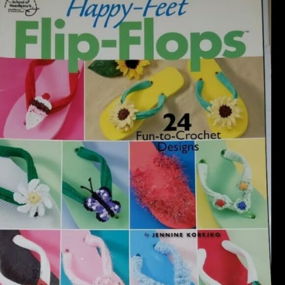 Happy Feet Flip Flops 24 Crochet Patterns - Booklet - Picture 1 of 2